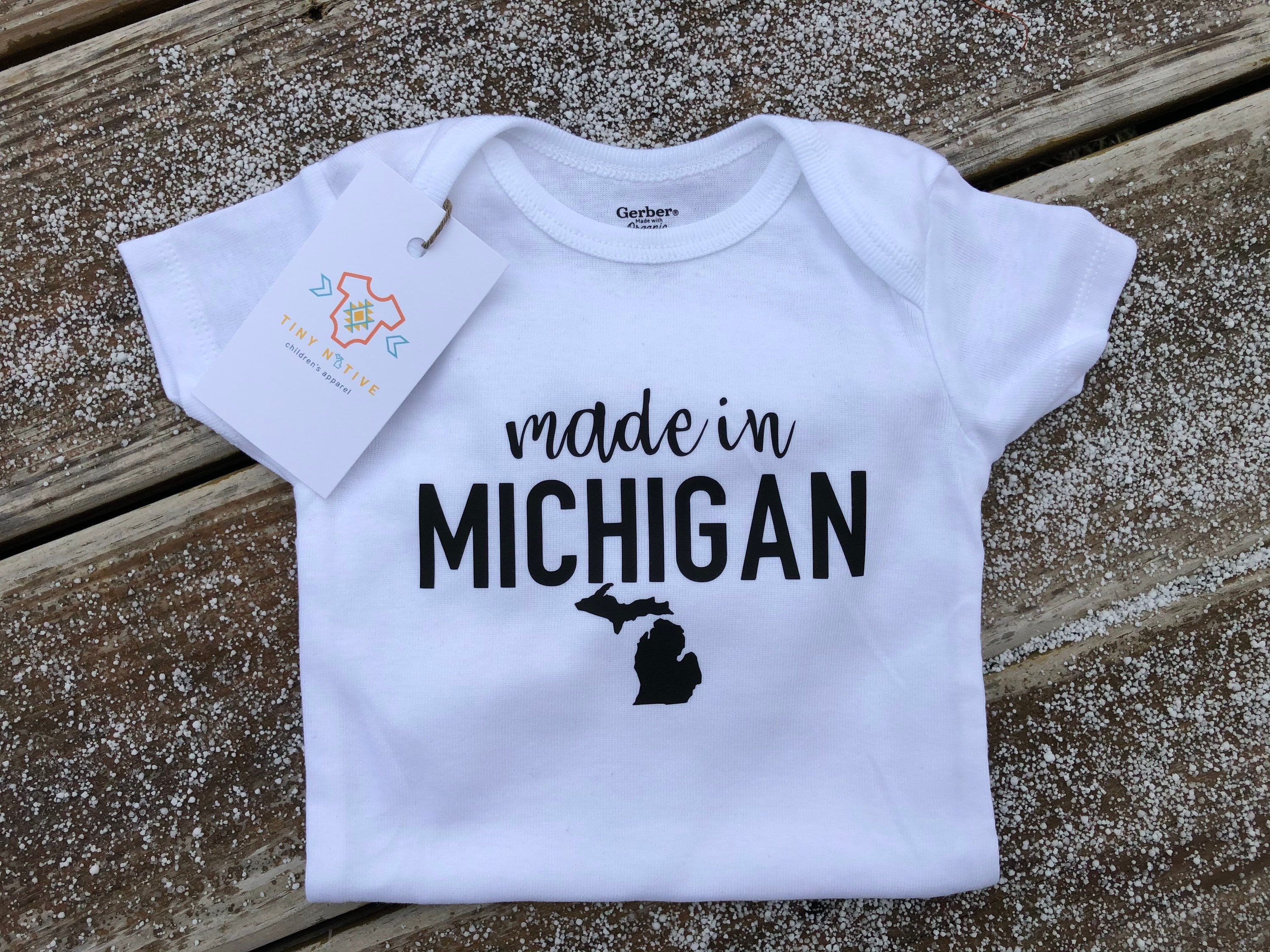 Made in Michigan Onesie Michigan Bodysuit Michigan Baby Etsy