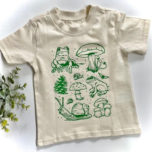 Nature Lover Toddler Shirt | Outdoors Apparel | Frog Toad Mushroom Explore Adventure Nature Shirt | Kids Cute T shirt | Hippie | Free Range