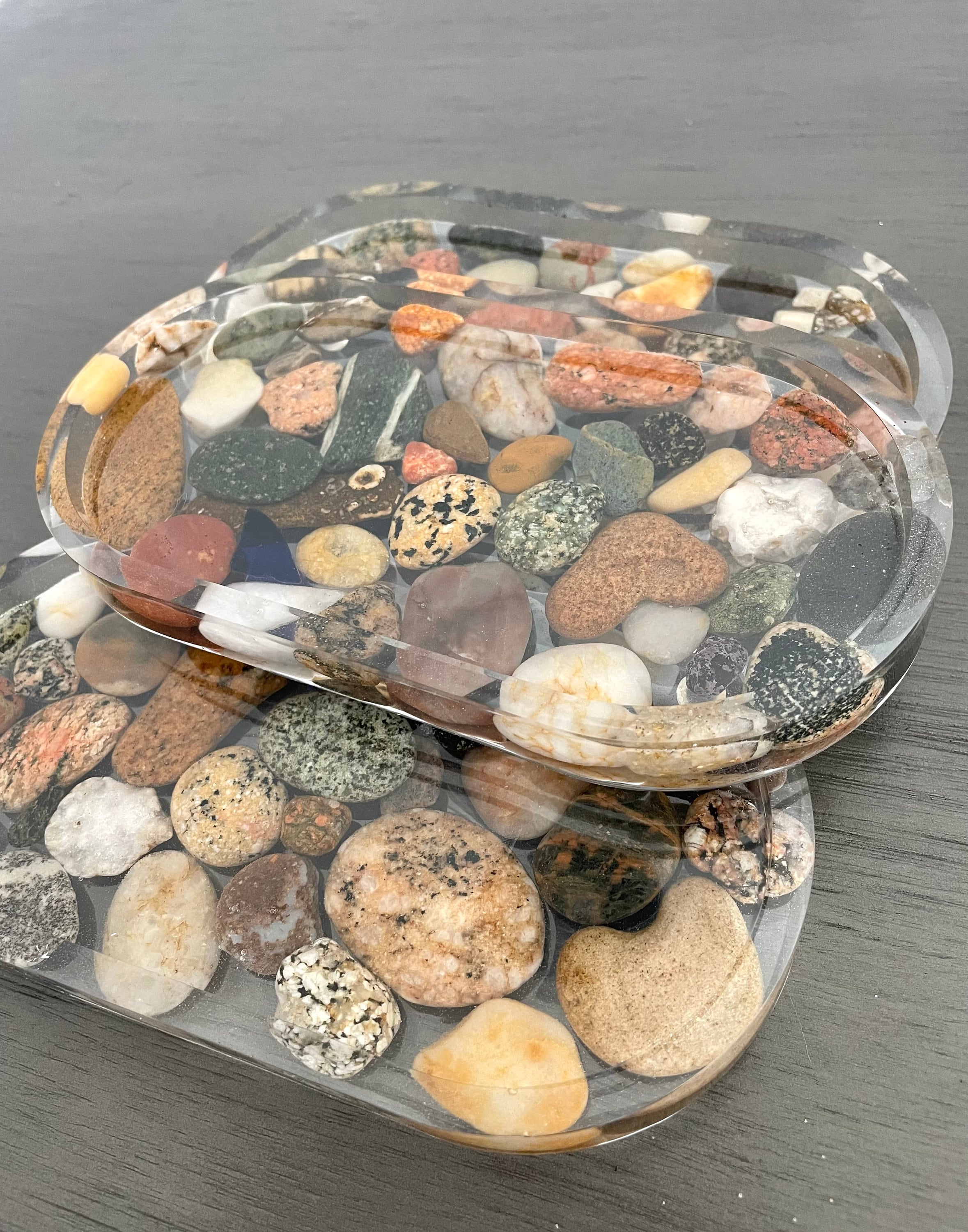 Resin Rooks Michigan Rocks Trinket Tray | Lake Michigan Rock Decor | Resin Tray ...