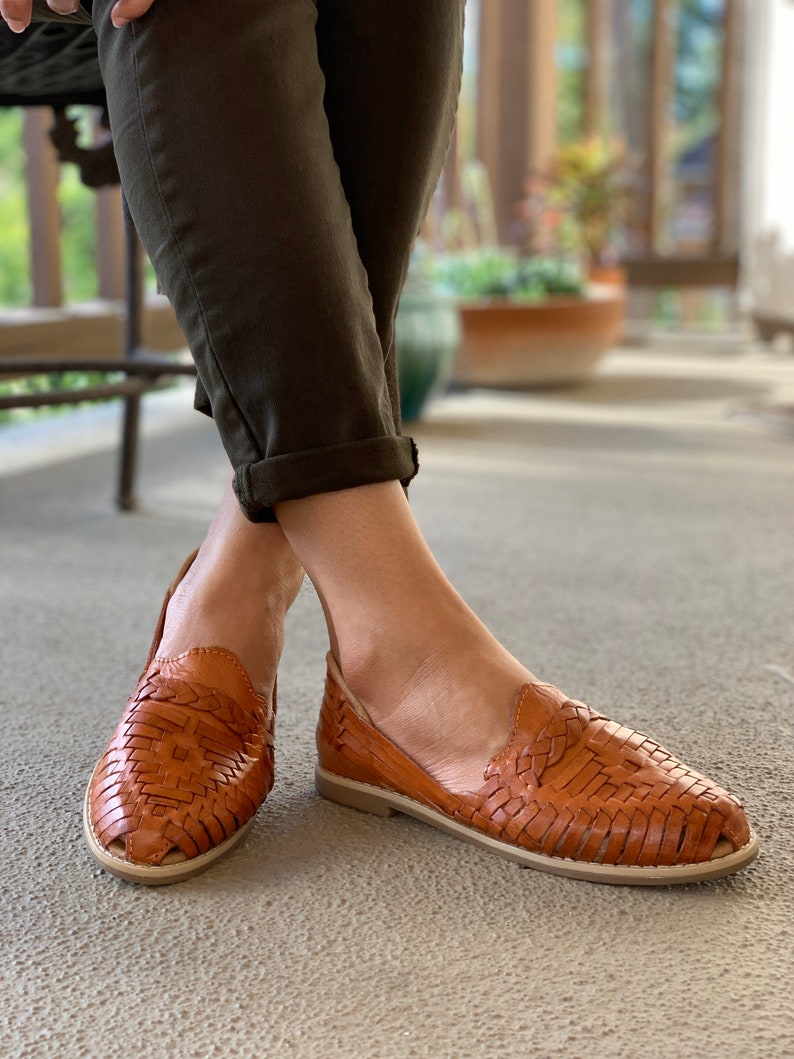 huarache slip on sandals