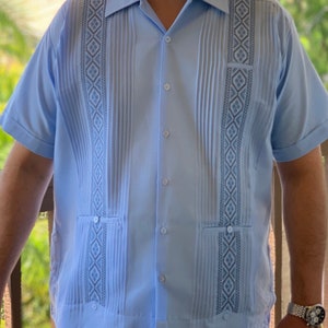 Mens Guayabera Linen Blend Short Sleeve Dress Shirt - Etsy