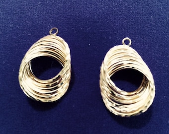 14 Kt Yellow Gold Swirl Diamond Cut Earring Jackets - Solid Gold