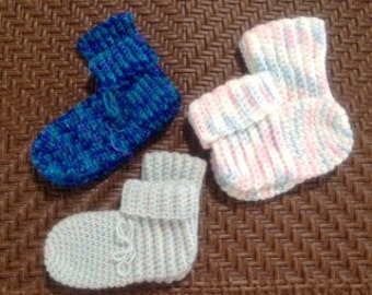 Hand Crocheted Slippers-Booties-Socks-Unisex-Adults or Children