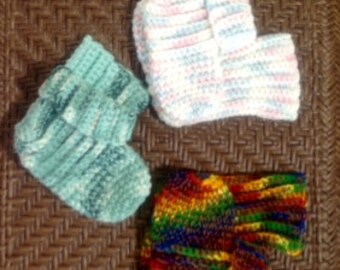 Hand Crocheted Slippers-Booties-Socks-Unisex-Adults or Children