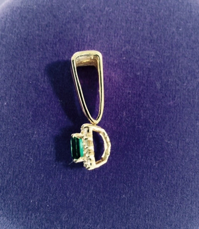 14 Kt. Yellow Gold Pendantslider With Chatham Emerald and Etsy