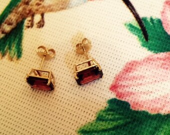 14 Kt. Yellow Gold Rhodolite Garnet Earrings