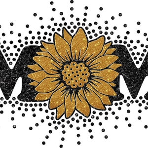 SVG Hotfix Rhinestones Mom Sunflower Scattered Pattern Glitter HTV Transfer Instant Download SVG File, ss10 Rhinestone Template
