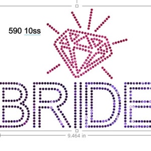SVG Bride Diamon Rhinestones Transfer Instant Download SVG File, Bride Rhinestone Template