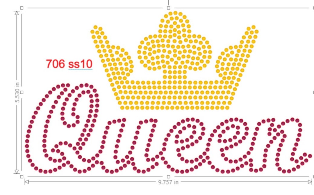 SVG Hotfix Rhinestones Queen With Crown Rhinestone Transfer Instant ...