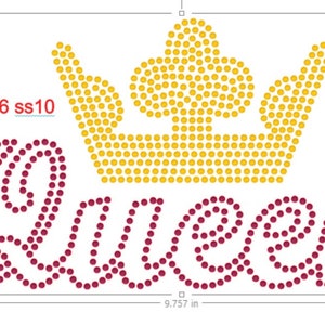 SVG Hotfix Rhinestones Queen with Crown Rhinestone Transfer Instant Download SVG File, Rhinestone Template
