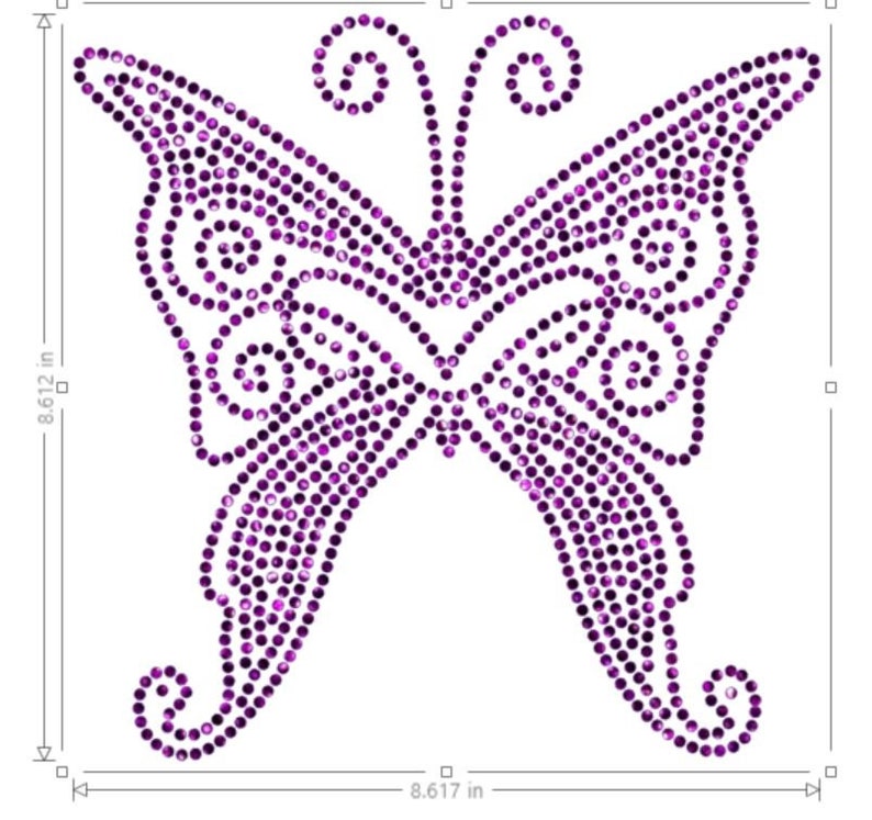 Large Butterfly Rhinestone Pattern Transfer SVG Instant - Etsy