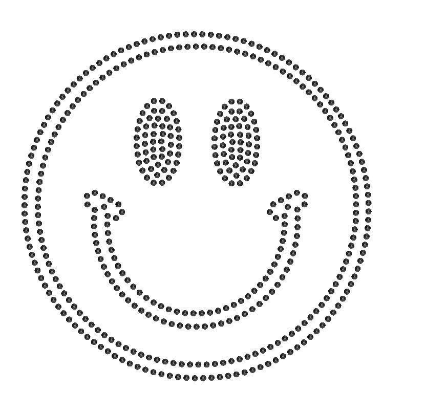 Happy Face Transfer Instant Download File Rhinestones Etsy Happy Face Transfer Instant Download File Rhinestones Etsy