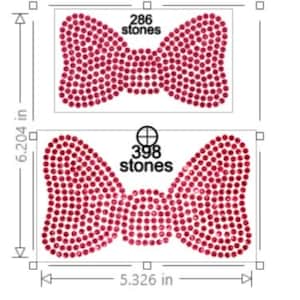 Rhinestone Bows SVG Two Sizes Transfer Instant Download SVG File, Rhinestone Template