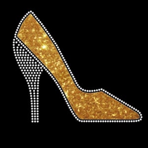 High Heel Shoe Glitter HTV and Rhinestones Pattern Transfer Instant Download SVG File, Rhinestone Template