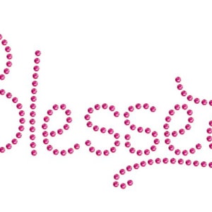 SVG Hotfix Rhinestones Blessed and Love Transfer, Inspirational Words, Transfer Instant Download SVG File, Rhinestone Template File