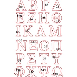 Griechische Sororität Buchstaben Strass Muster Transfer SVG Instant Downloadable Datei Strass Muster