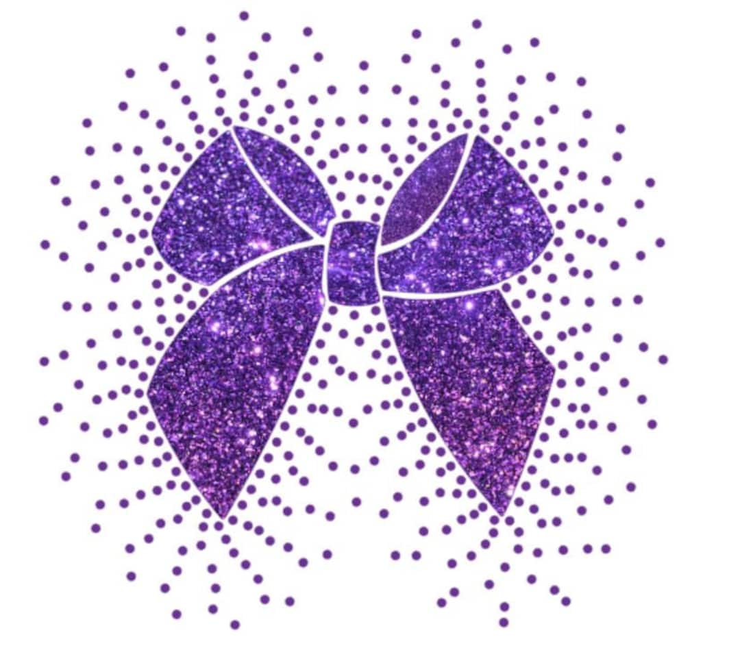 SVG Hotfix Rhinestones Scattered Pattern Glitter HTV Bow Transfer ...