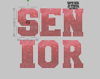 For Pants SENIOR at 4" in Height SVG Rhinestone Template Pattern Transfer svg Instant Downloadable File Rhinestone Pattern