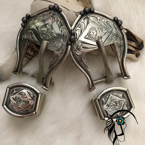Handmade Engraved Traditional Horse Tack Buckles-sold separate-includes 1 buckle and 1 keeper