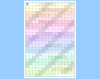 2026 Vertical 365-Day Calendar | 24"x36" Printable Digital Download | Fits Poster Frame | Color