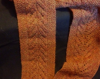 Brown Leaf pattern scarf