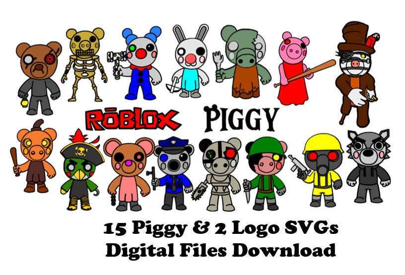 Roblox Piggy SVGs / 15 Piggy Skins / 2 Roblox Logos
