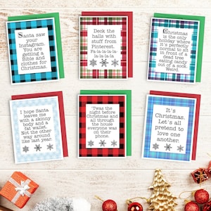 Plaid Sarcastic Christmas cards, adult Christmas card, rude Christmas card, naughty christmas card, funny rude christmas, funny adult card