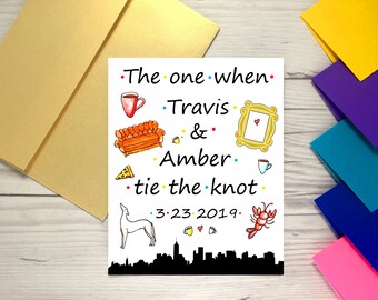 personalized wedding cards friend wedding the one where they tie the knot card friends tv show custom wedding personalized names custom card etsy personalized wedding cards friend wedding the one where they tie the knot card friends tv show custom wedding personalized names custom card etsy