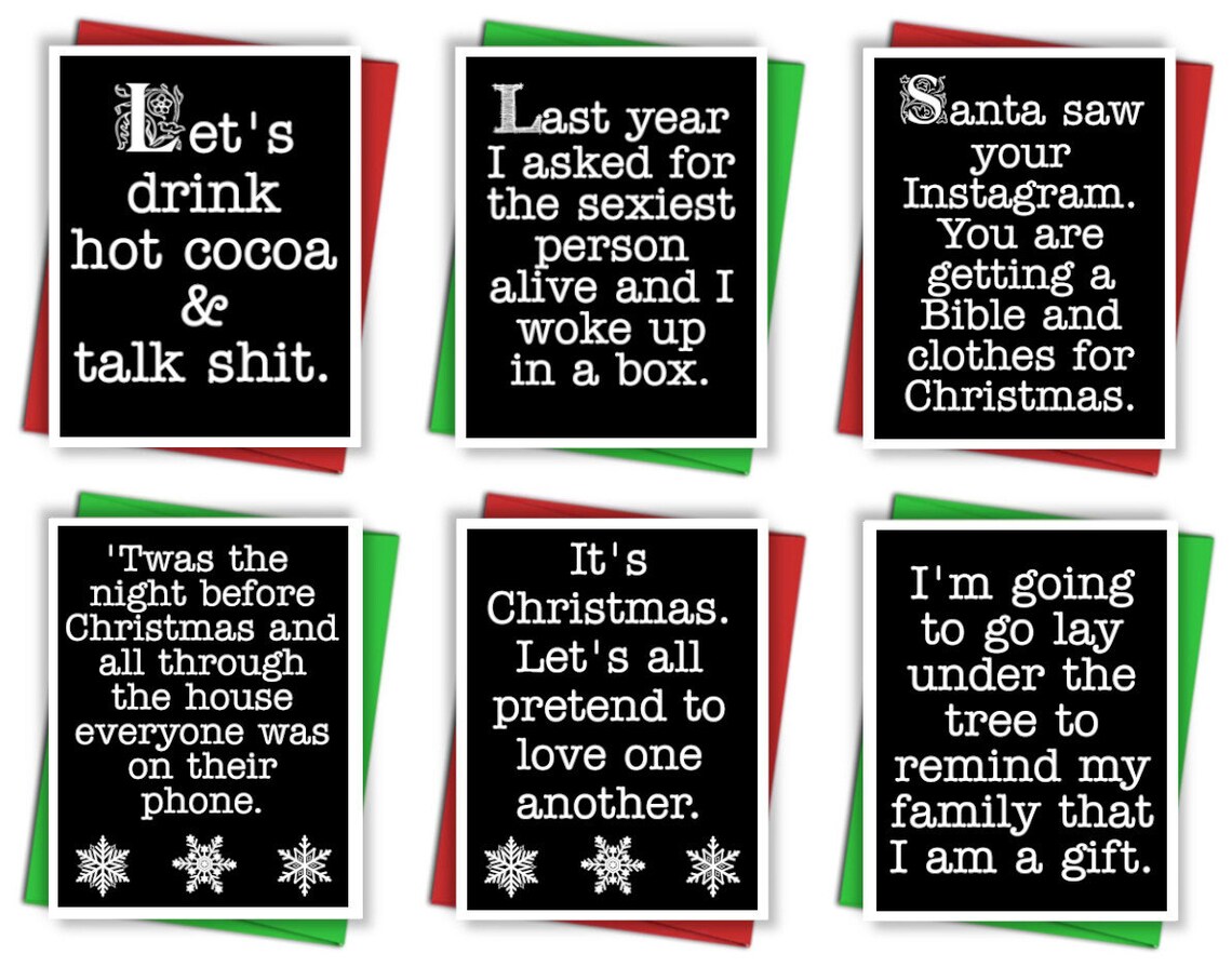 Funny Christmas Cards Adult Christmas Cards Christmas Card - Etsy