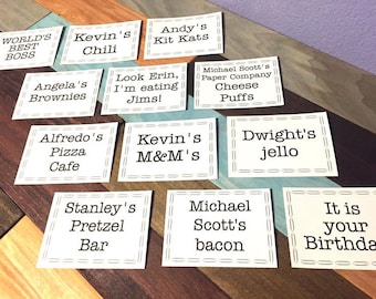 The Office place cards printables, The Office theme, Office birthday party, Office printables, office party signs, office tv show