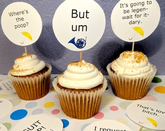 HIMYM Cupcake Toppers, How I met your Mother, himym Geburtstag, wie ich Ihre Mutter Cupcake Toppers, Partydekorationen, himym party decor