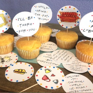 Friends TV Show Cupcake Toppers, Friends Theme, Friends Birthday, Friends printables, printable cupcake toppers, friends cupcake toppers