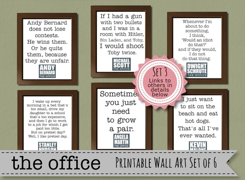 The Office Tv Show Printable Wall Art Office Prints Office - Etsy