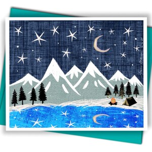 Tarjeta de felicitación de noches de verano, tarjeta de felicitación al aire libre, tarjeta de felicitación de camping, tarjeta de felicitación para papá, tarjeta del día del padre, tarjeta de hija