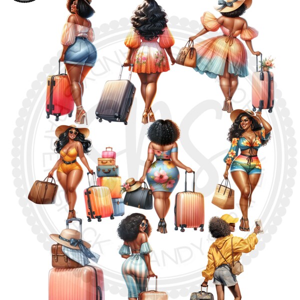 Travel Diva Girls Stickers, travel time, vacation time, suitcase