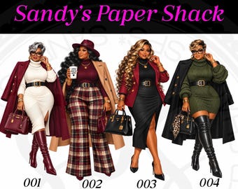 Mature Black Women in  Curvy and Winter Fashion Lifestyle, Vivi Sassy Divas Stickers