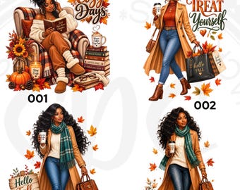 Fall and Autumn Sassy Divas Stickers, Planner and Journal,