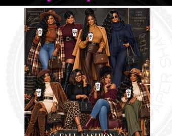 Black Woman Fall Fashion Divas II (Digital Download), Commercial Use