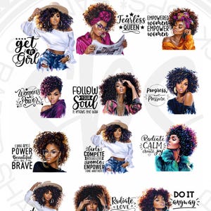 Motivation and Affirmation Stickers, Black Girls Affirmations