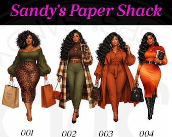 Fall Black Woman Planner, Autumn Fashion Girls, African American Planner Stickers, Dani Sassy Divas