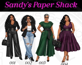 Mature Black Woman Stickers , African American , Elegant Curvy Woman, | Black Woman Planner Divas, Fashion Sassy Divas