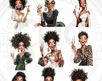 Felicia with Champagne,  Black Women Celebrating with Champagne