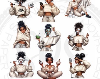 Lazy Sunday and Self Care, Quirky Black Girls and It’s Me Time Don’t Interrupt Me Stickers