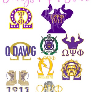 Omega Psi Phi 1911 SVG, PNG, Greek Fraternity Svg, Q Dog Design, Que Svg, Greek Letters Svg, Divine 9.