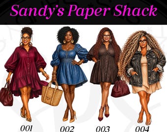 Black Woman Planner Stickers, African American Fashion Girls, Chic Planner Girl Stickers, Cei Cei Fashion Divas