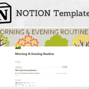 Plantilla de rutina matutina y vespertina NOTION