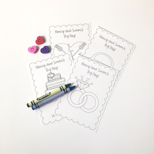 Kids Wedding Day Activity Sheets with Crayons