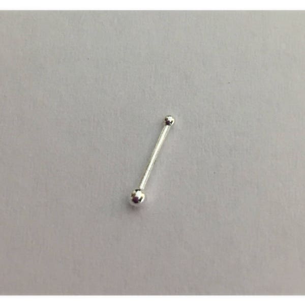 Tiny Nose Stud 1mm Dainty Nose Bone Fine Silver .999 24 Gauge Hypo allergenic Unbridled Essence Nose Piercing Jewelry