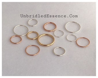 Rook Hoop Earring Conch piercing Orbit 14 16 18 20 22 24 Gauge Snug Helix Hex Tragu Cartilage Daith Septum Nose Ring Lip Belly Button Ring