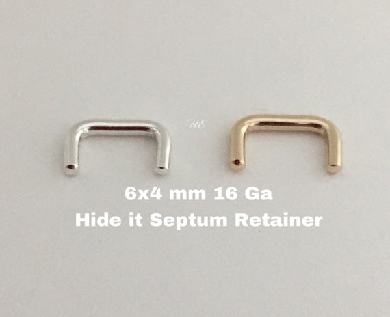 Staple Septum Retainer - Hidden Septum piercing - Small Piercing